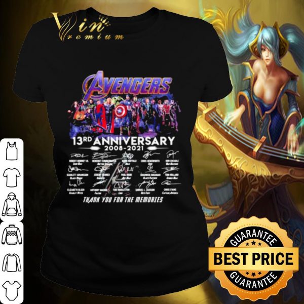 Pretty Avengers 13rd Anniversary 2008 2021 Thank The Memories Signature shirt