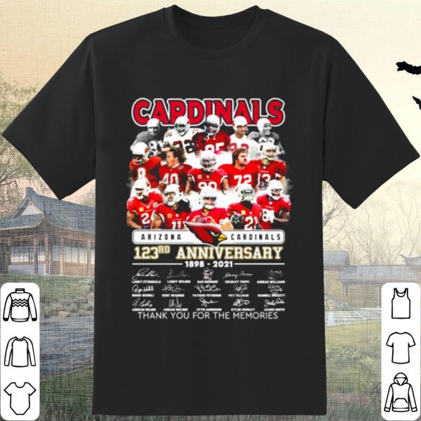 Cool Arizona Cardinals 123rd Anniversary Thank You For The Memories Signature shirt