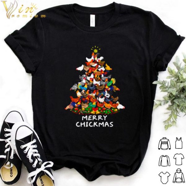 Cool Chicken Tree Christmas merry Chickmas shirt