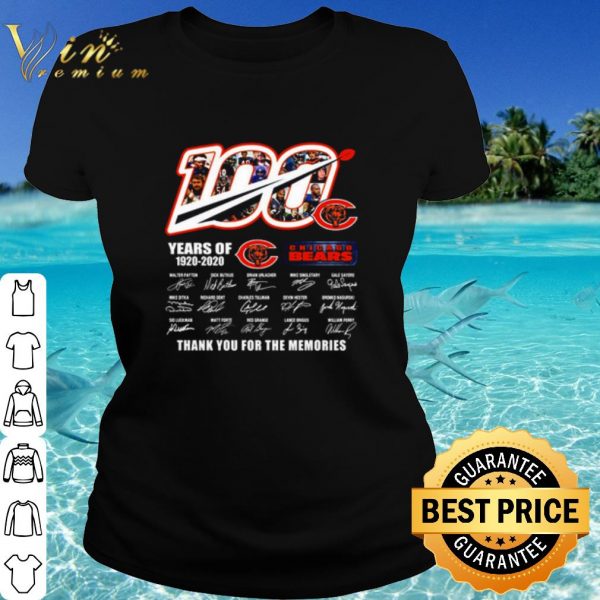 Top 100 Years Of Chicago Bears Thank You For The Memories Signature shirt