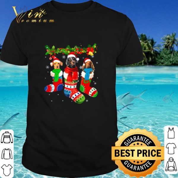 Original Dachshund in Christmas socks shirt