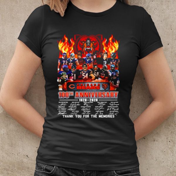 Original Chicago Bears 100th Anniversary 1920 2020 Thank You For The Memories shirt