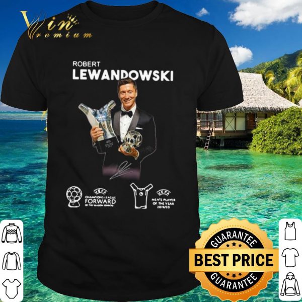 Pretty Robert Lewandowski Golden Ball Uefa Champions Signature shirt