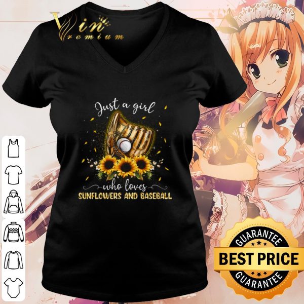 Cool Just a girl who loves Sunflowers and Baseball shirt