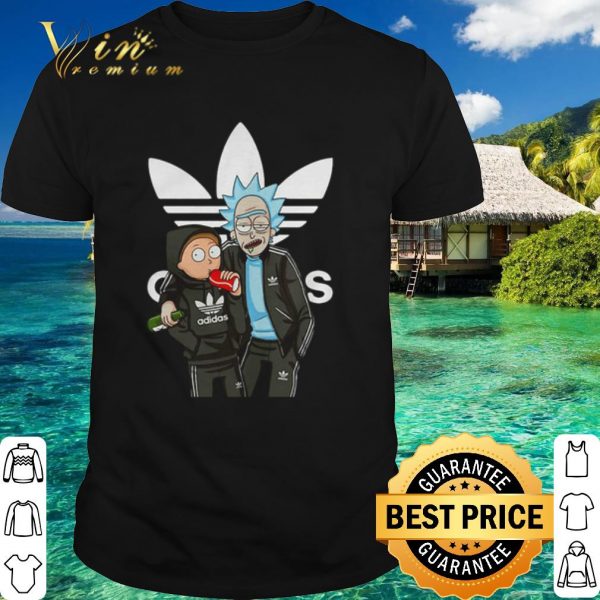Top Rick and Morty wearing adidas hoodie shirt