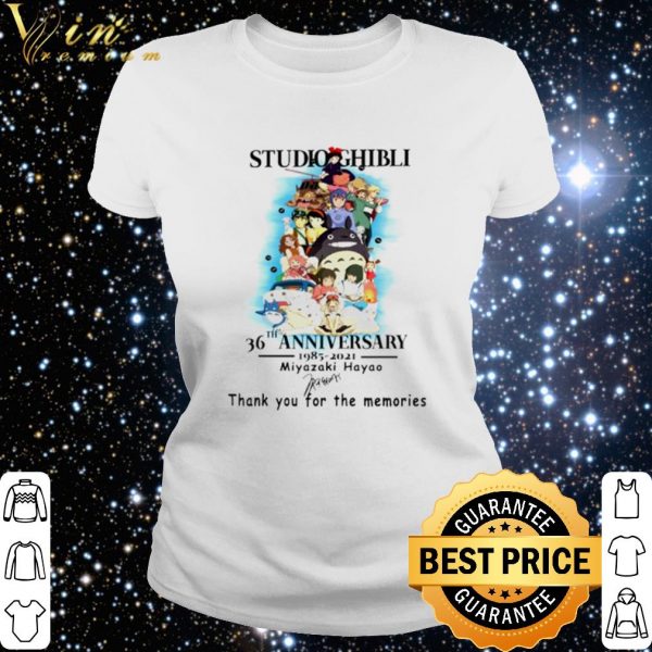 Top Studio Ghibli 36th Anniversary 1985 2021 thank you for the memories shirt
