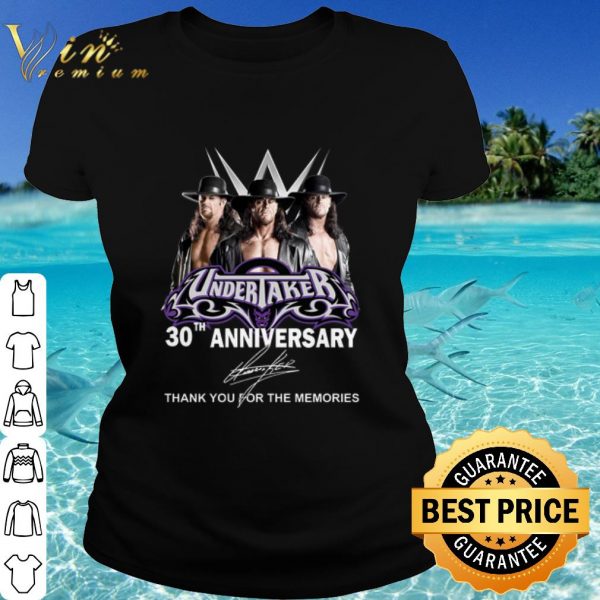 Original Undertaker 30th Anniversary Thank You For The Memories Signature shirt