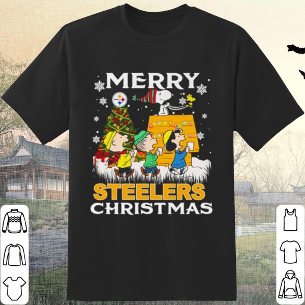 Pretty Peanuts Characters Merry Steelers Christmas shirt