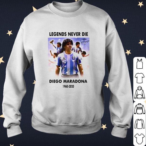 Cool Diego Maradona Argentina Football Legend Never Die Rest In Peace shirt
