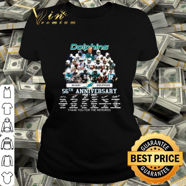 Cool Miami Dolphins 56th Anniversary Thank For The Memories Signatures shirt