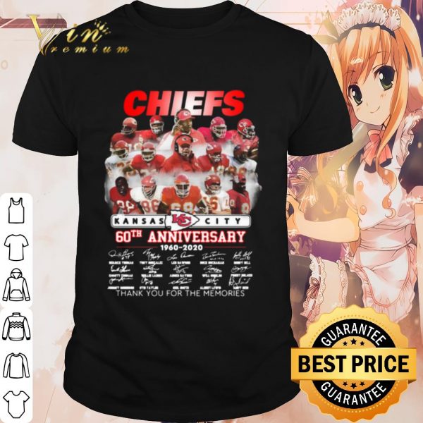 Cool Kansas City Chiefs 60th Anniversary Thank The Memories Signatures shirt