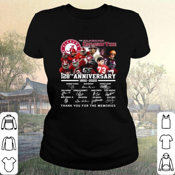 Cool The Alabama Crimson Tide 128th Anniversary Thank Memories Signatures shirt