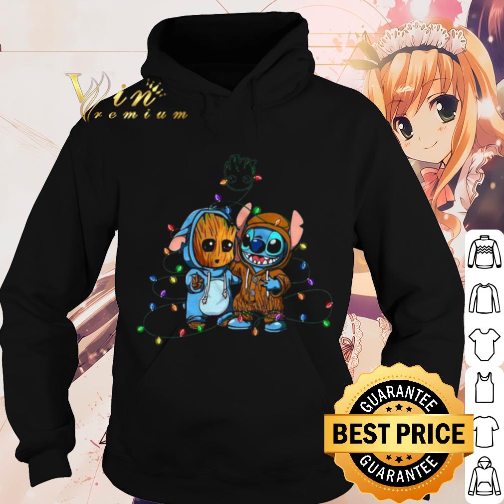 40f2918d cool aby groot and baby stitch merry christmas light shirt 4 - Cool aby Groot And Baby Stitch Merry Christmas Light shirt