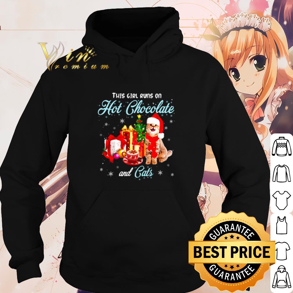 410fcb3b cool this girl runs on hot chocolate and cats christmas shirt 4 - Cool This girl runs on hot chocolate and cats Christmas shirt