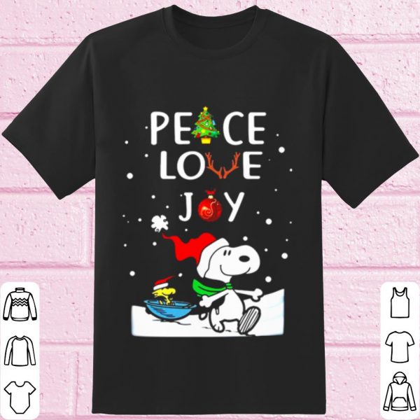 Top Santa Snoopy peace love joy Christmas shirt
