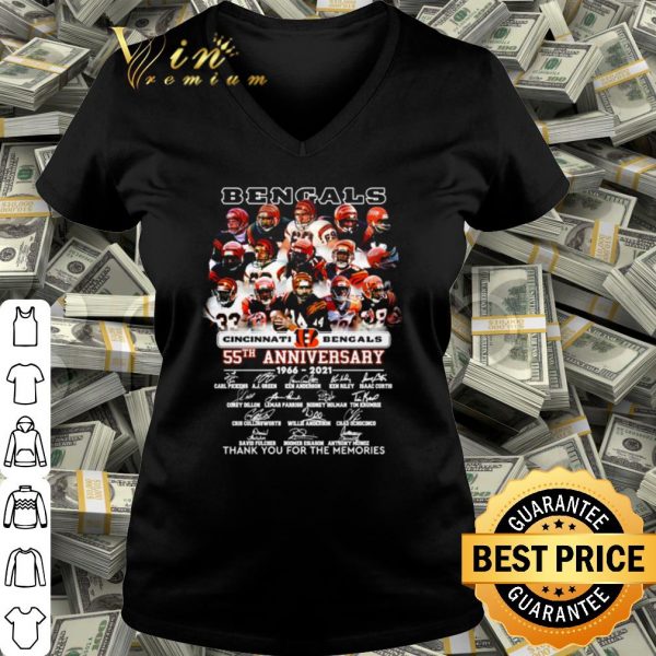 Cool Cincinnati Bengals 55th Anniversary Thank You For The Memories Signature shirt