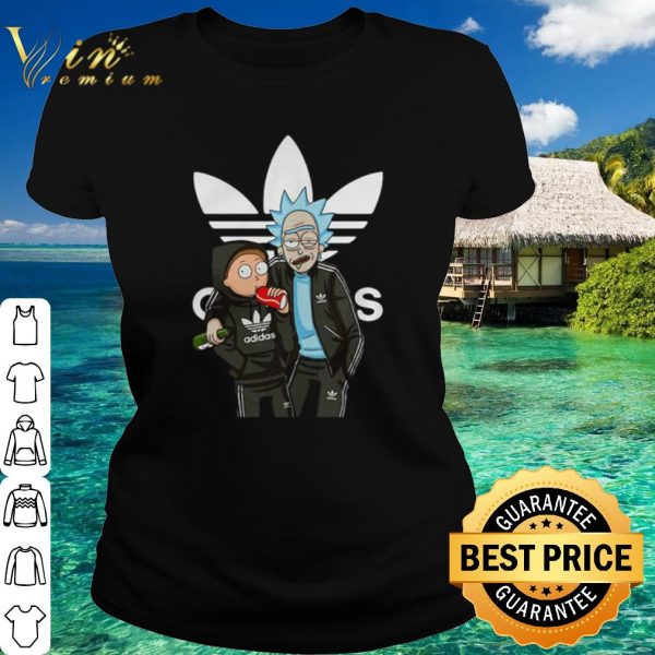 Top Rick and Morty wearing adidas hoodie shirt