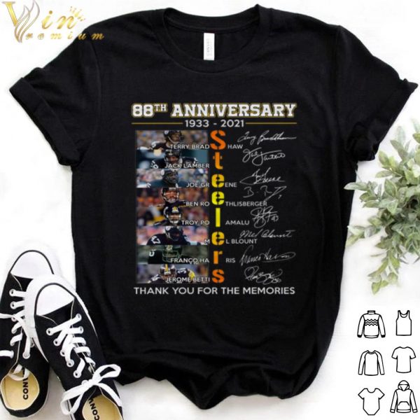 Pretty 88Th Anniversary 1933 2021 Steelers thank you for the memories shirt
