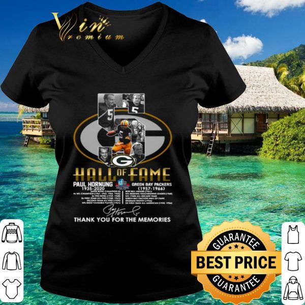 Pretty Paul Hornung Hall Of Fame Thank You For The Memories Signature shirt