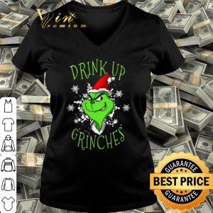 Pretty The Grinch Hat Santa Drink Up Grinches Christmas shirt 2