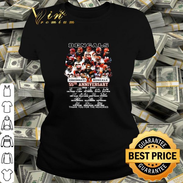 Cool Cincinnati Bengals 55th Anniversary Thank You For The Memories Signature shirt