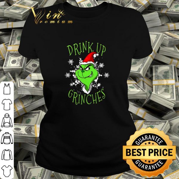 Pretty The Grinch Hat Santa Drink Up Grinches Christmas shirt
