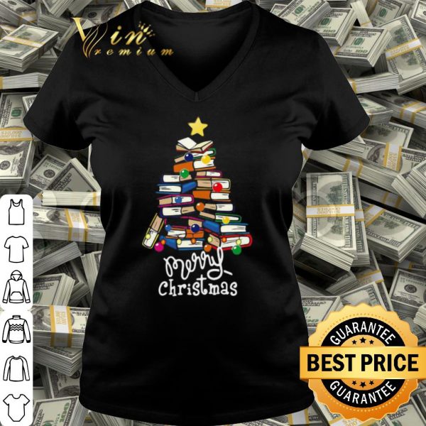 Cool Merry Christmas Librarian Tree shirt