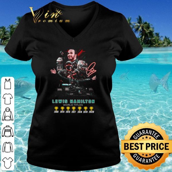 Top Lewis Hamilton World Titles Cup 2008 2020 Signature shirt