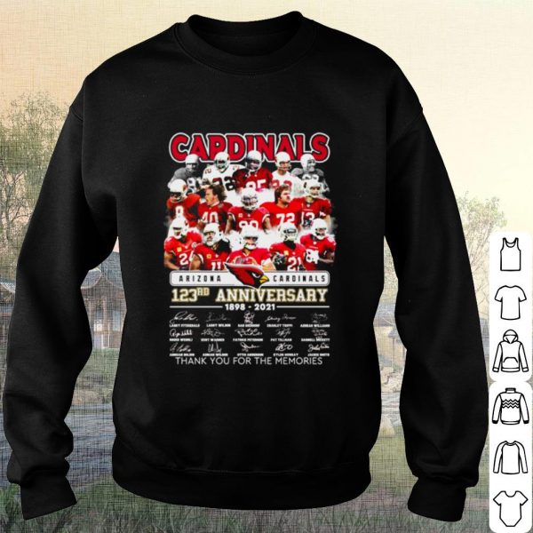 Cool Arizona Cardinals 123rd Anniversary Thank You For The Memories Signature shirt