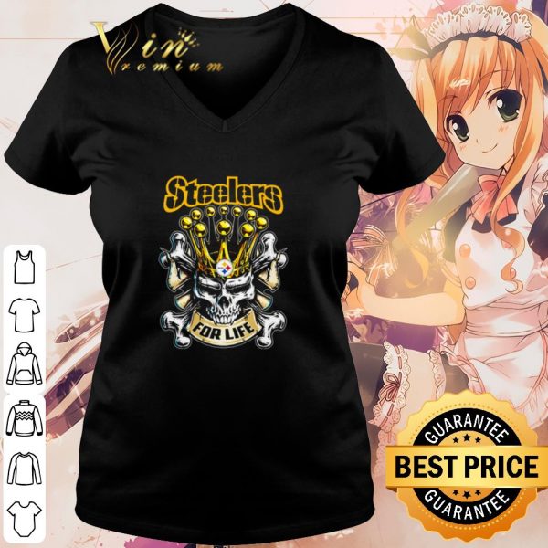 Pretty King Skull Pittsburgh Steelers for life shirt