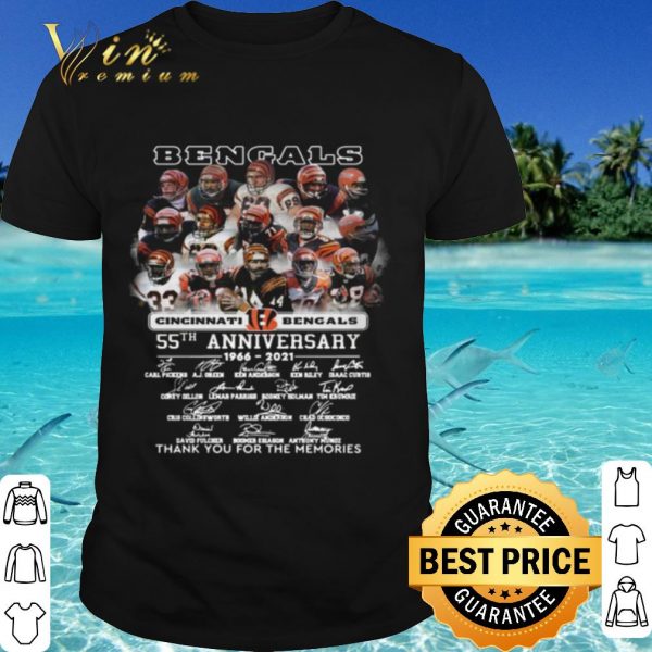 Top Bengals 55th Anniversary Thank You For The Memories Signatures shirt
