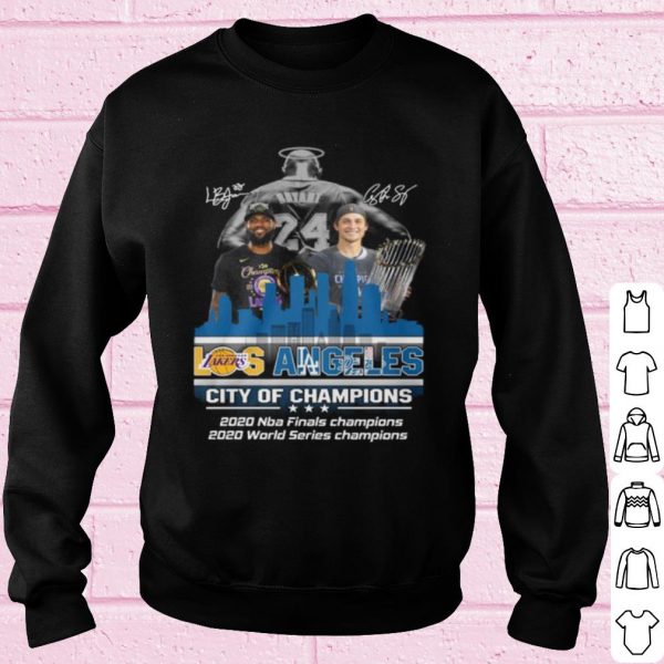 Original Kobe Bryant LeBron James and Corey Seager City Of Champions Signature shirt