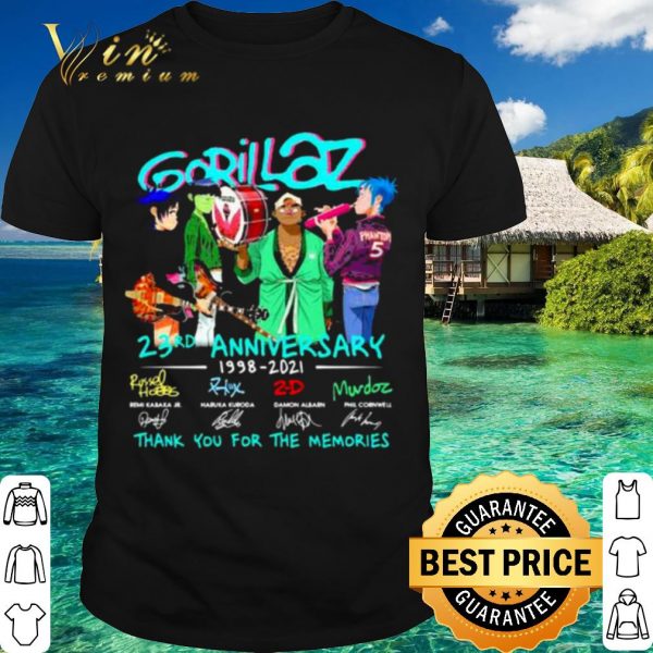 Pretty Gorillaz 23rd Anniversary 1998 2021 Thank You The Memories Signature shirt