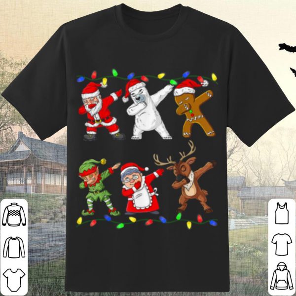 Pretty Christmas Dabbing Santa Elf And Friends shirt