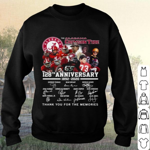 Cool The Alabama Crimson Tide 128th Anniversary Thank Memories Signatures shirt