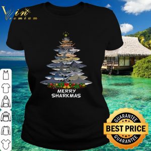 Original Merry Sharkmas Tree Shark Christmas shirt 1