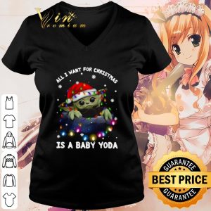 Cool All I Want For Christmas Is Baby Yoda Christmas Light shirt 2