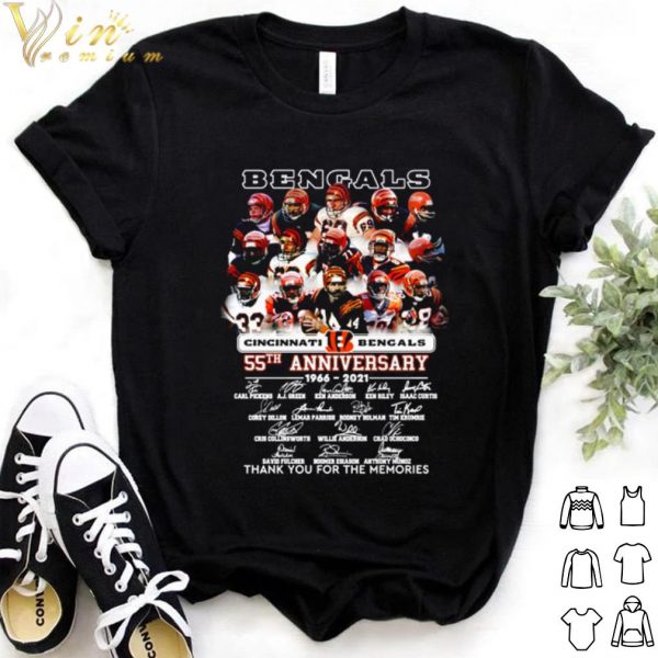 Cool Cincinnati Bengals 55th Anniversary Thank You For The Memories Signature shirt