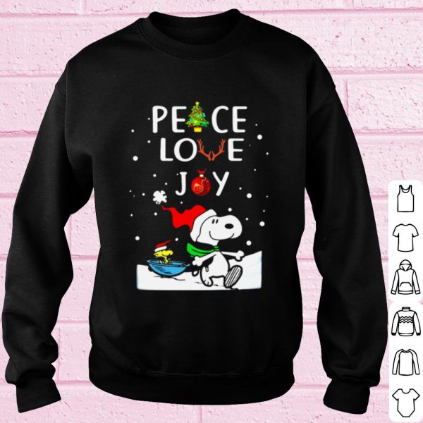Top Santa Snoopy peace love joy Christmas shirt