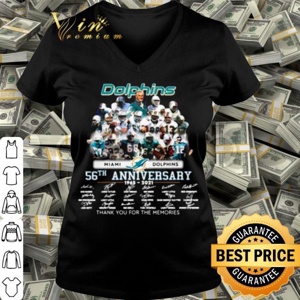 Cool Miami Dolphins 56th Anniversary Thank For The Memories Signatures shirt