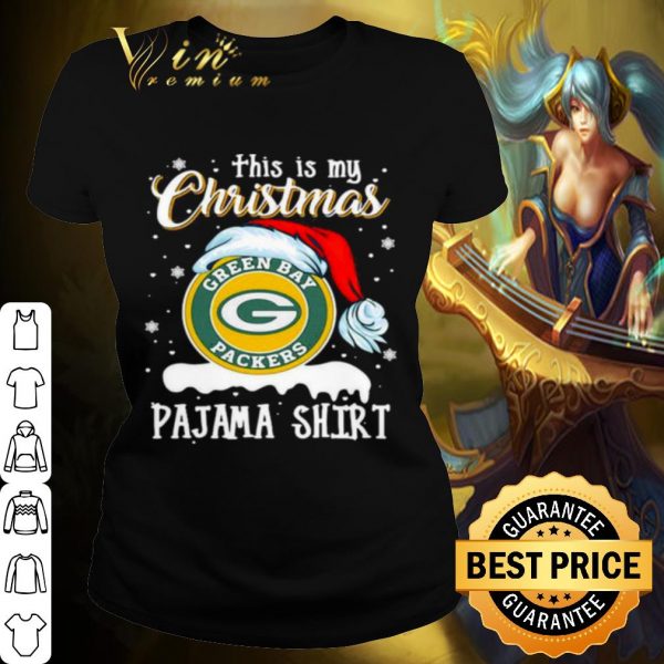 Pretty Green Bay Packers Pajama Hat Santa This Is My Christmas shirt