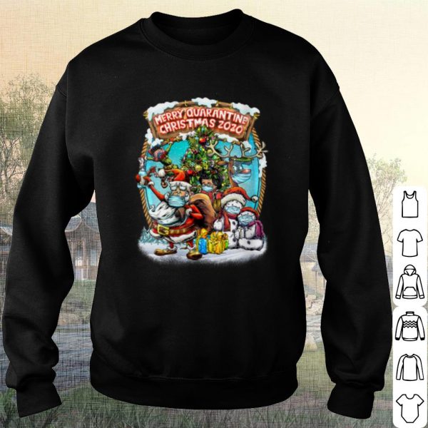 Pretty Santa Claus Reindeer Merry Quarantine Christmas 2020 shirt