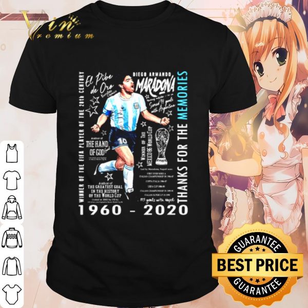 Cool Diego Maradona winner of the fifa player of the 20th century 1960 2020 shirt