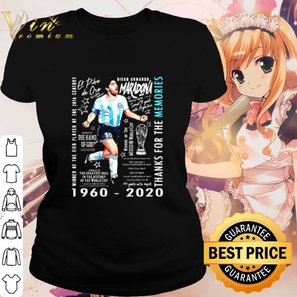 Cool Diego Maradona winner of the fifa player of the 20th century 1960 2020 shirt