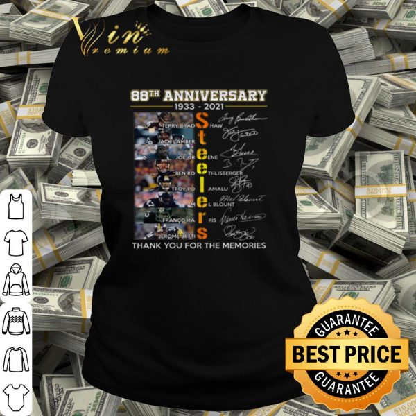 Pretty 88Th Anniversary 1933 2021 Steelers thank you for the memories shirt