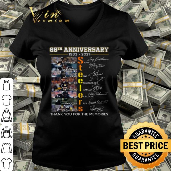 Pretty 88Th Anniversary 1933 2021 Steelers thank you for the memories shirt