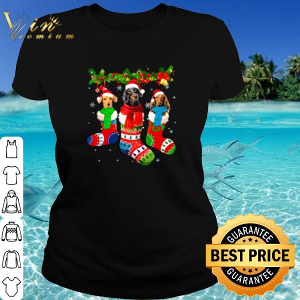 Original Dachshund in Christmas socks shirt