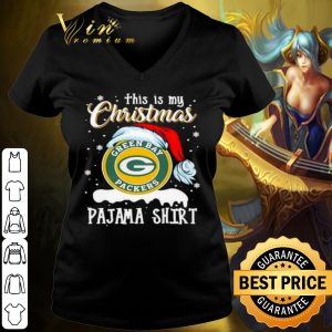 Pretty Green Bay Packers Pajama Hat Santa This Is My Christmas shirt 2