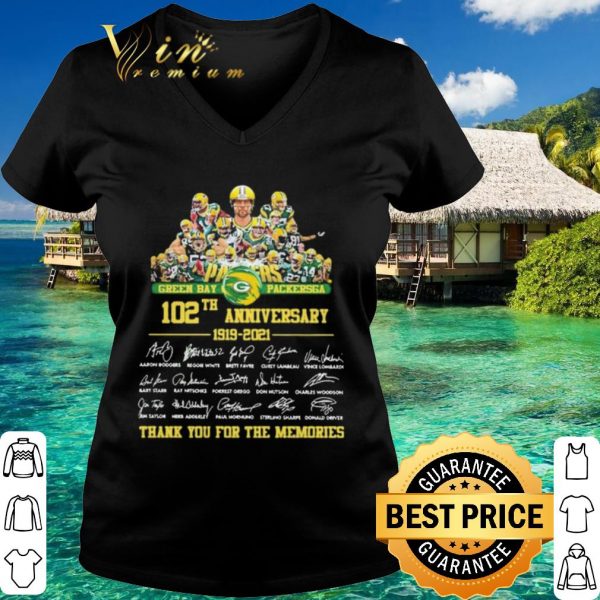 Top Green Bay Packersga Anniversary Thank You For The Memories Signatures shirt