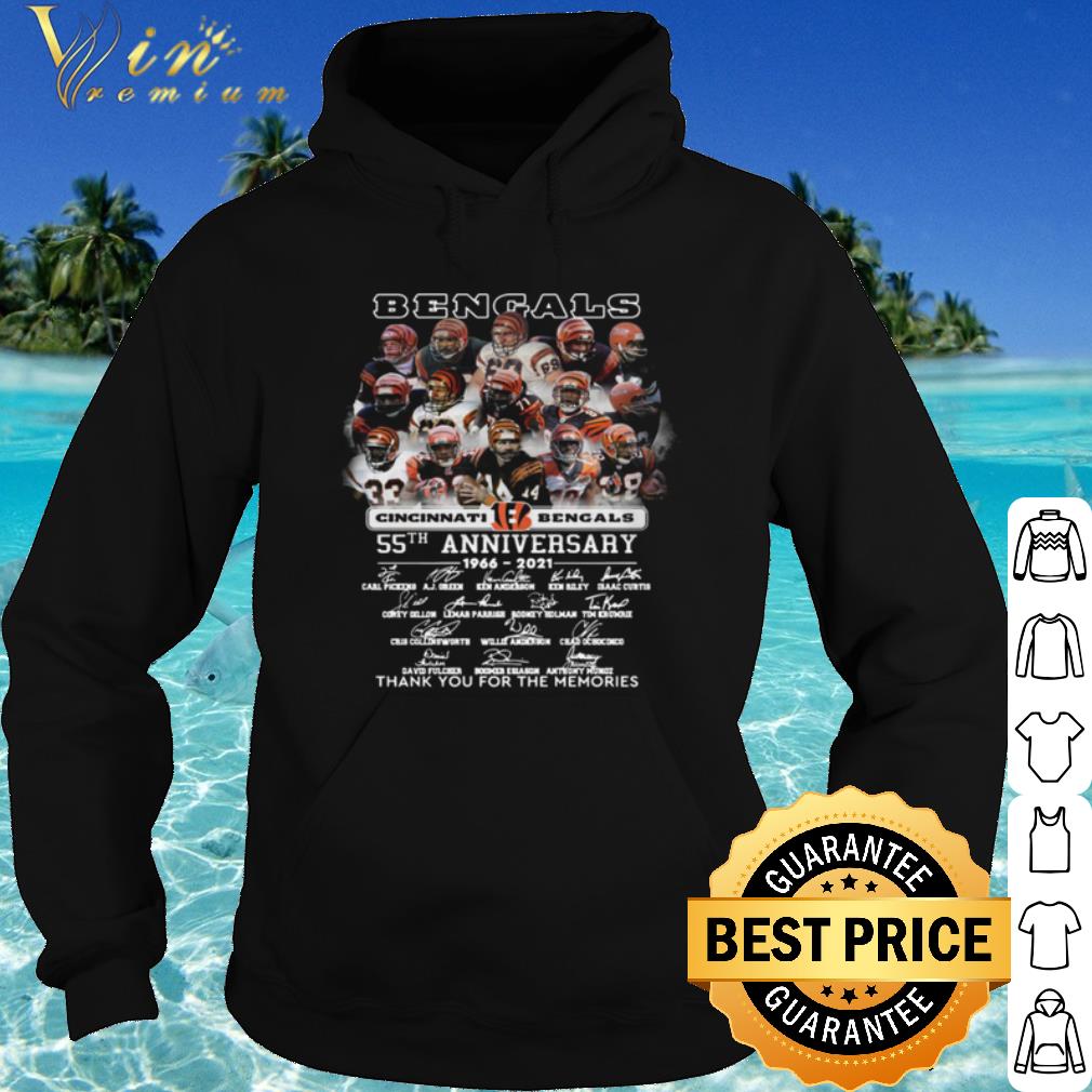 91de19e7 top bengals 55th anniversary thank you for the memories signatures shirt 4 - Top Bengals 55th Anniversary Thank You For The Memories Signatures shirt